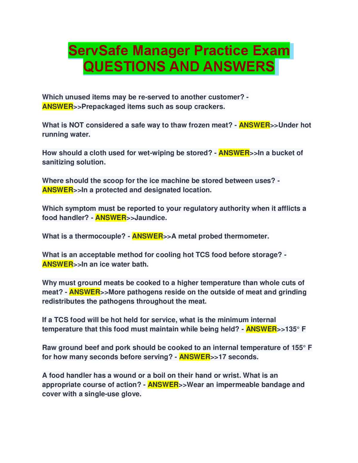 sonic safe test answers