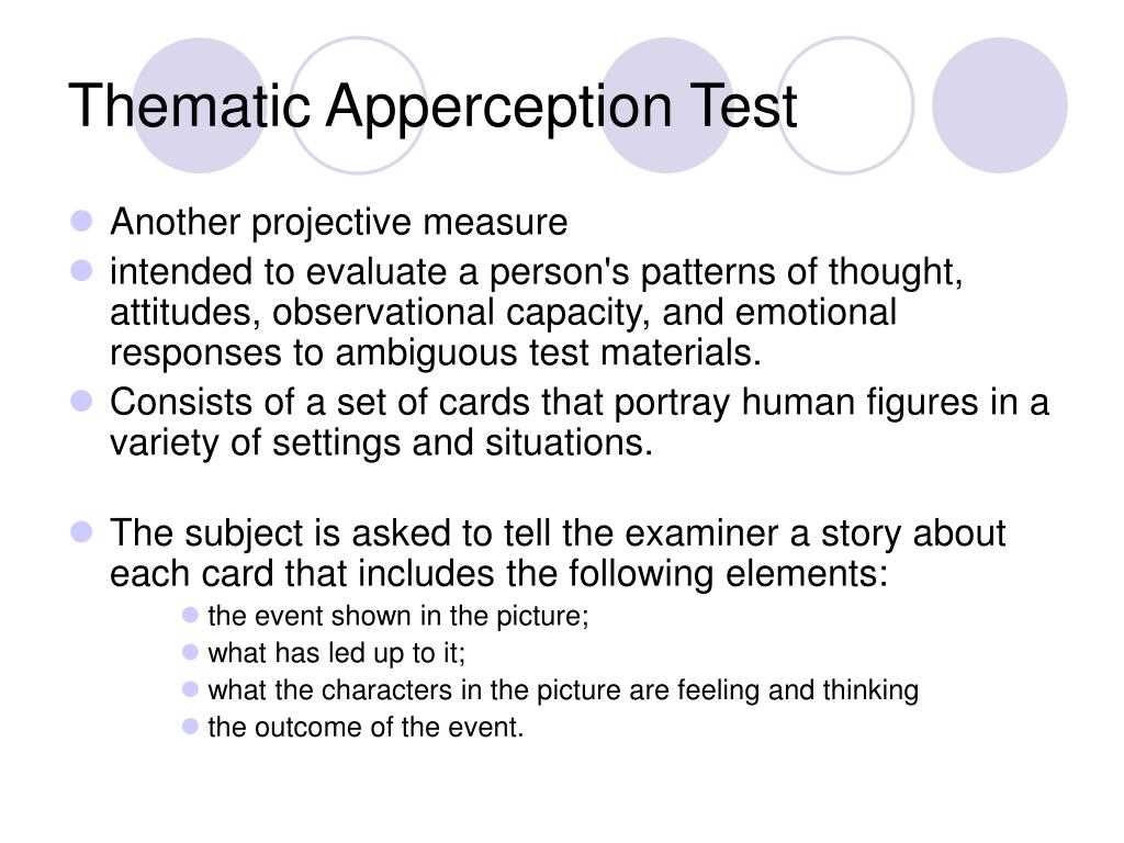 thematic apperception test examples with answers