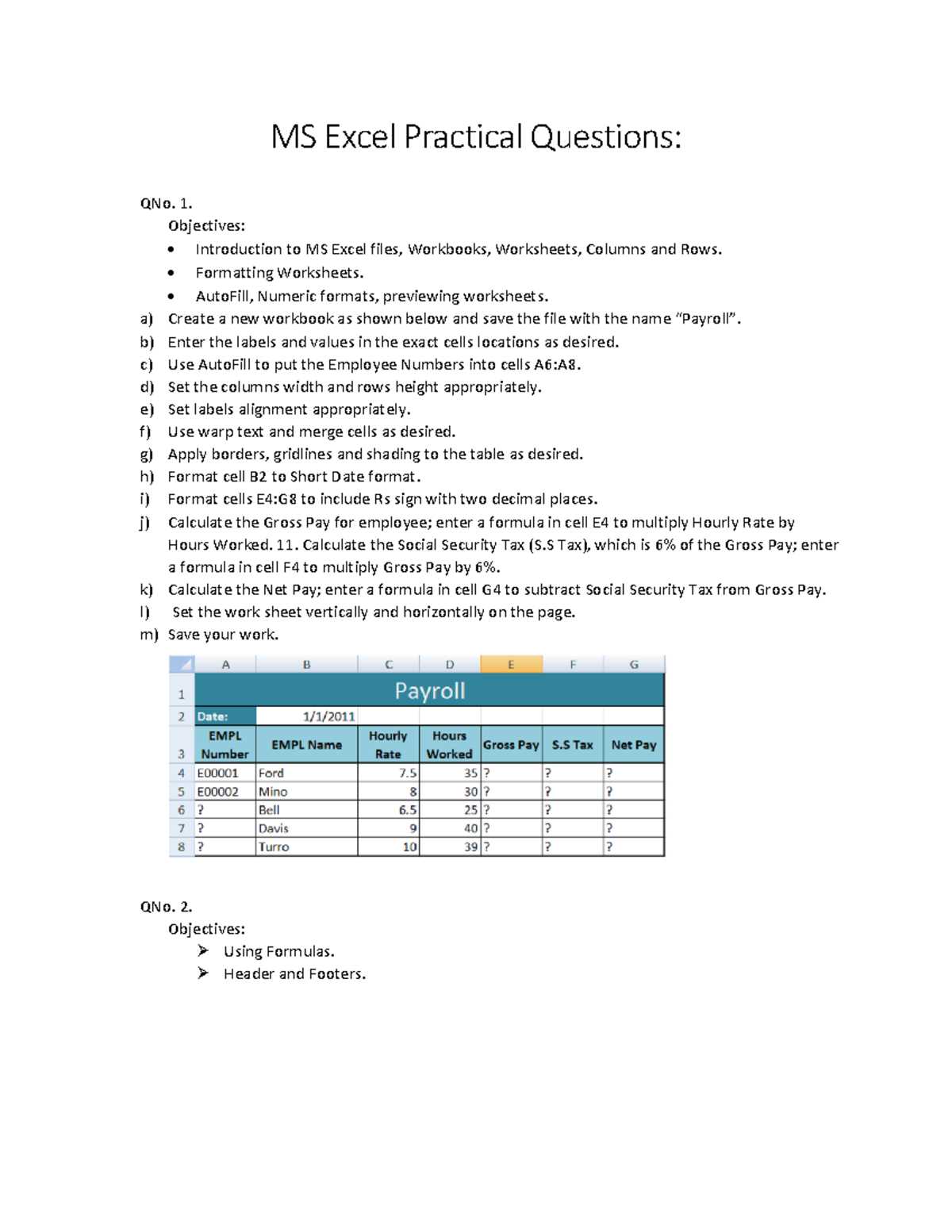 basic excel test questions and answers