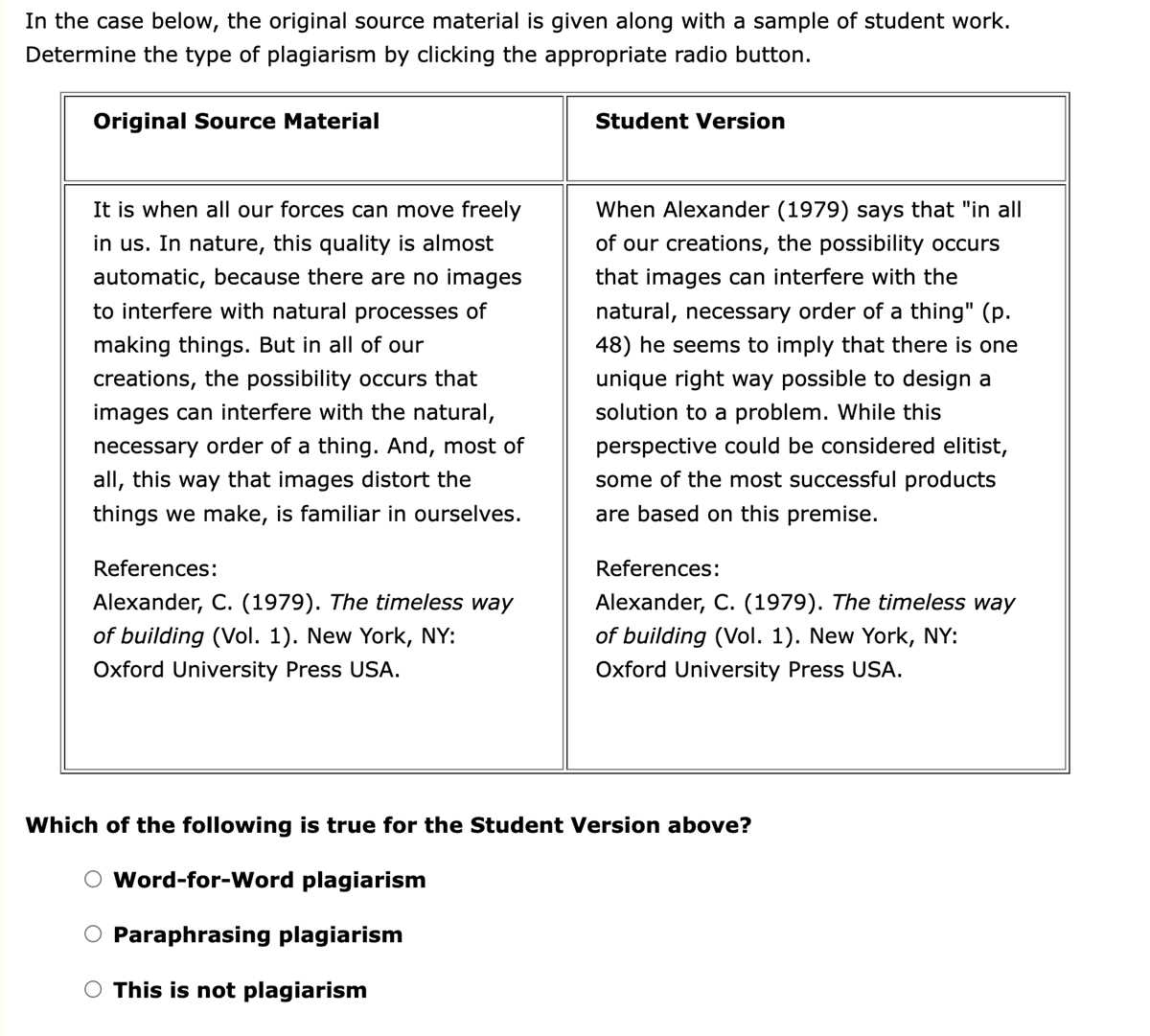 how to recognize plagiarism test answers