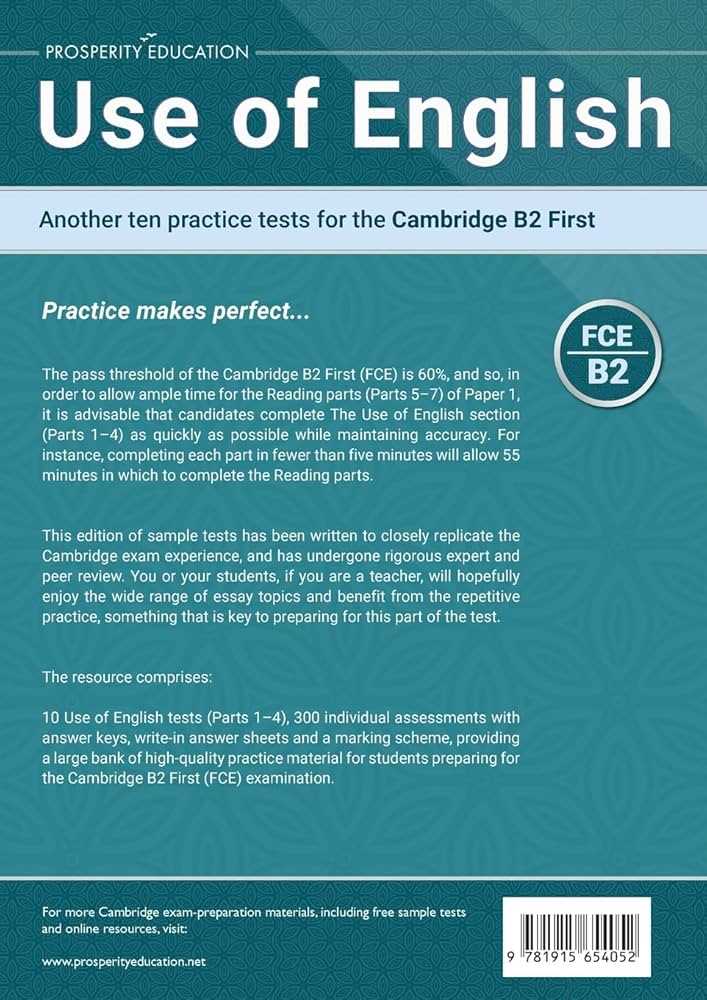 use of english b2 for all exams answer key