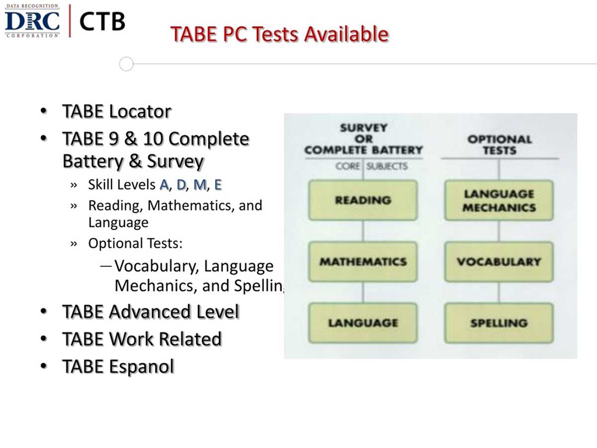 tabe test language level d answers