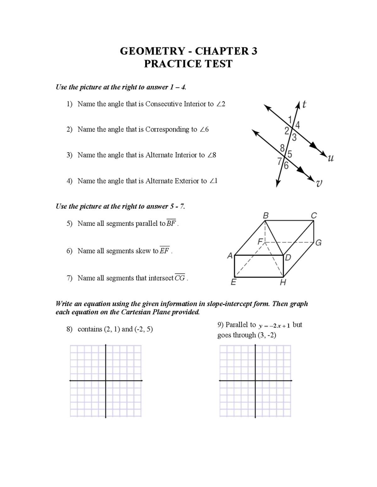 test 20 chapter 5 test geometry answers