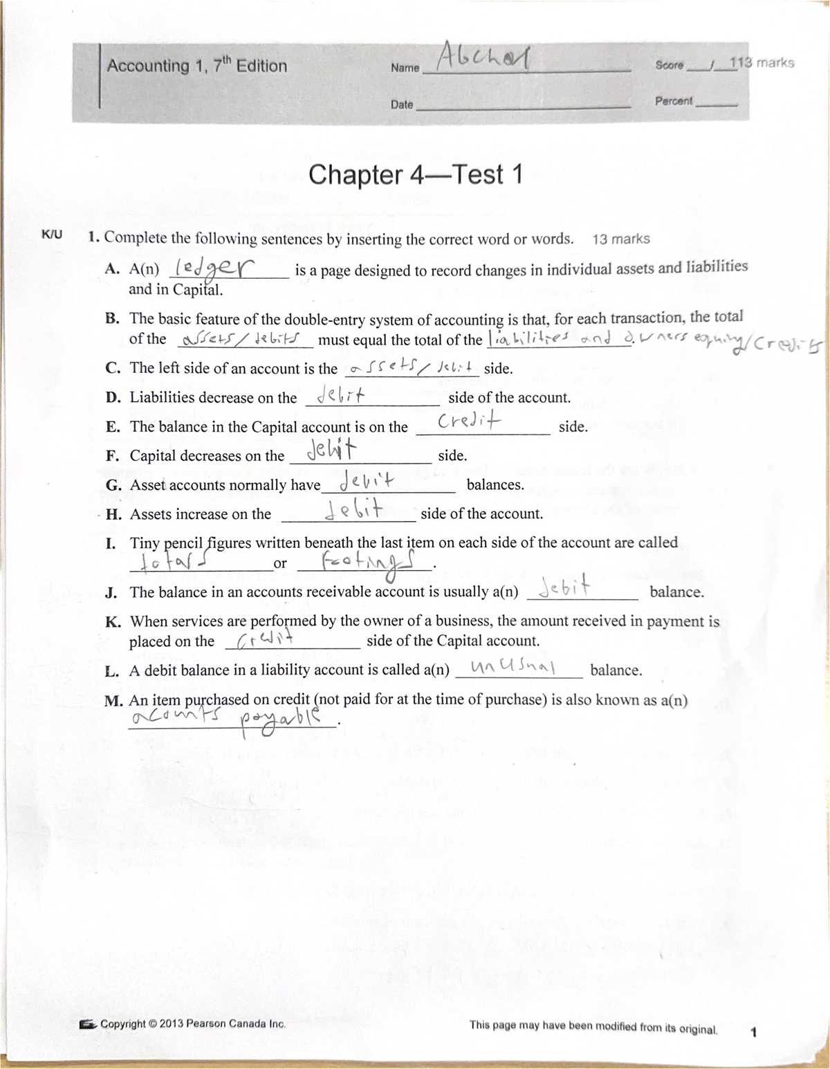 chapter 4 review/test answer key