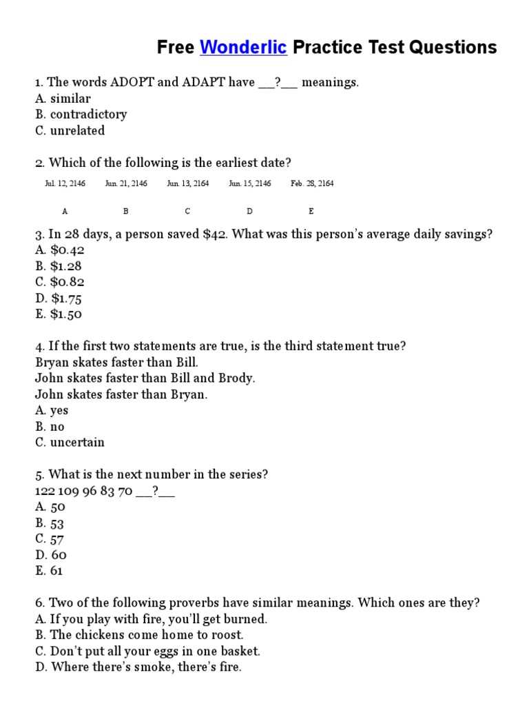 wonderlic basic skills test wonderlic test answers