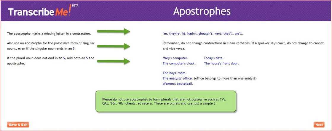 transcribeme audio exam answers