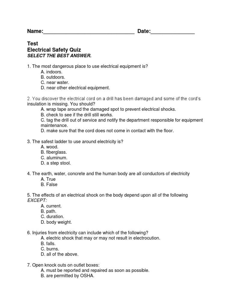 ramsay electrical test answers