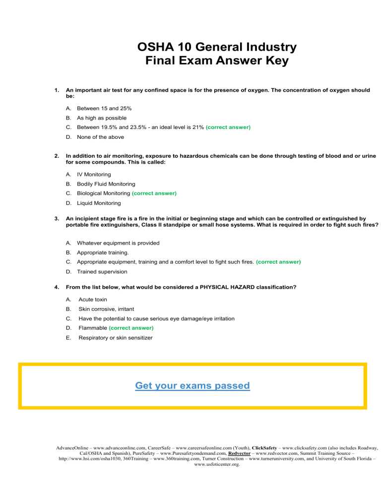 osha 10 exam answers 2026