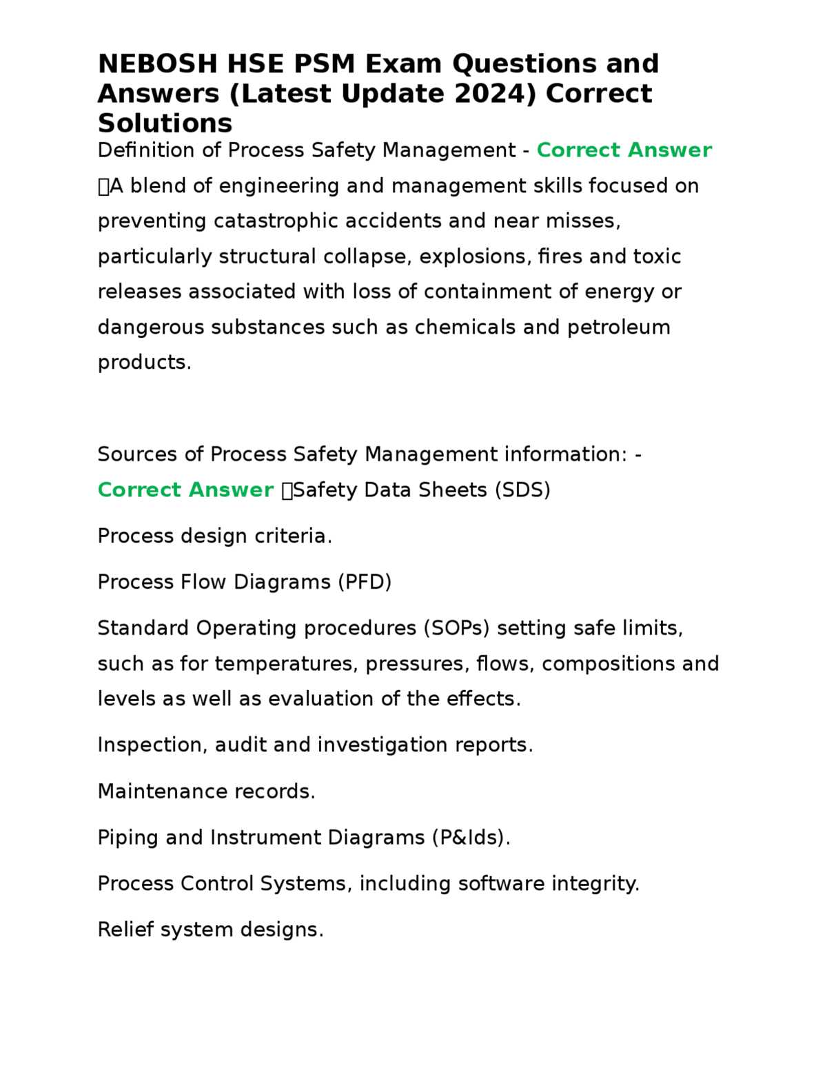 nebosh open book exam questions and answers