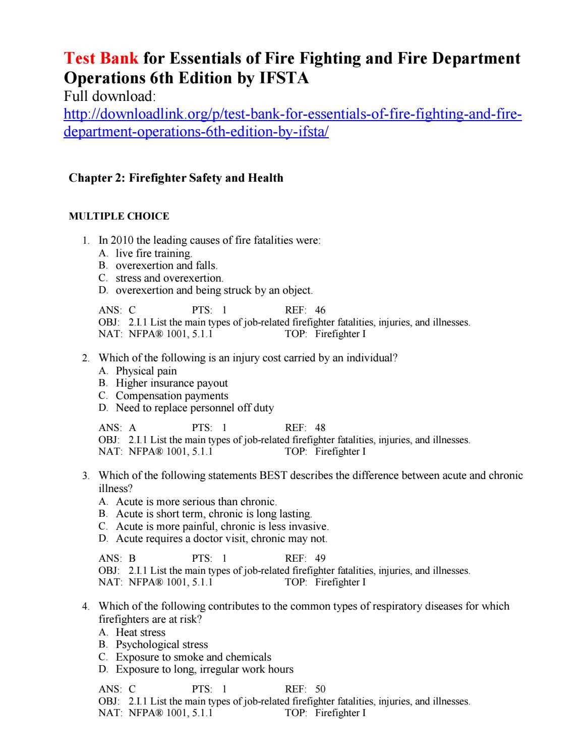 ifsta chapter 5 test answers