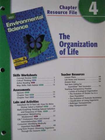 environmental science chapter 4 test answer key