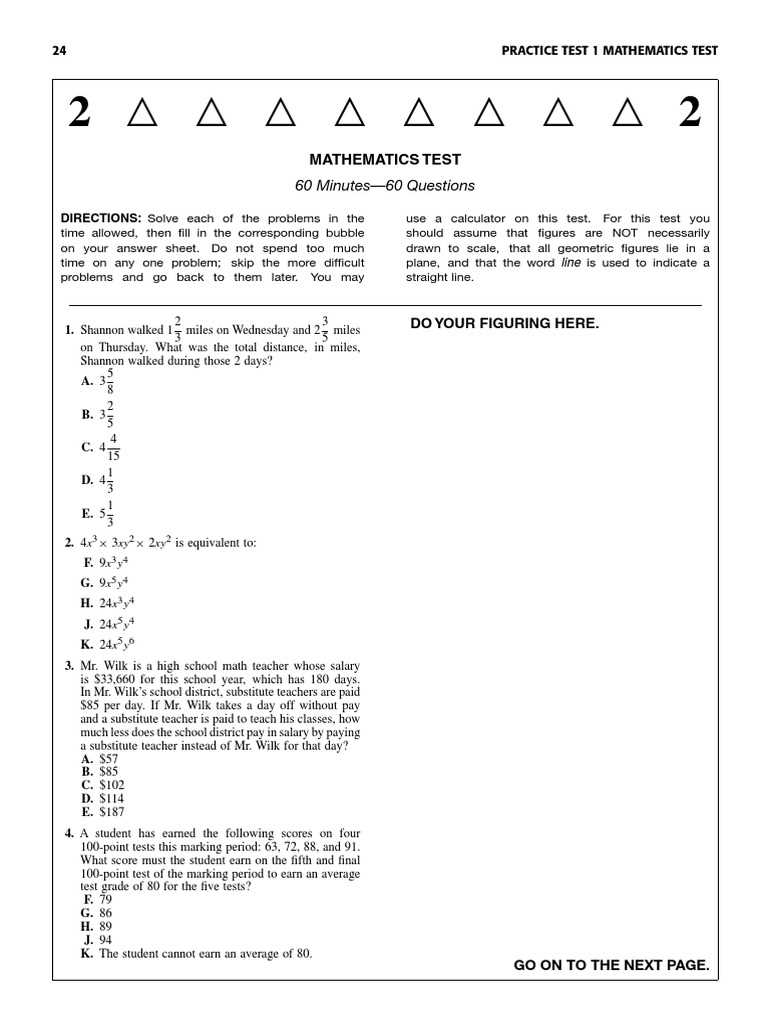 practice test 1 act answers