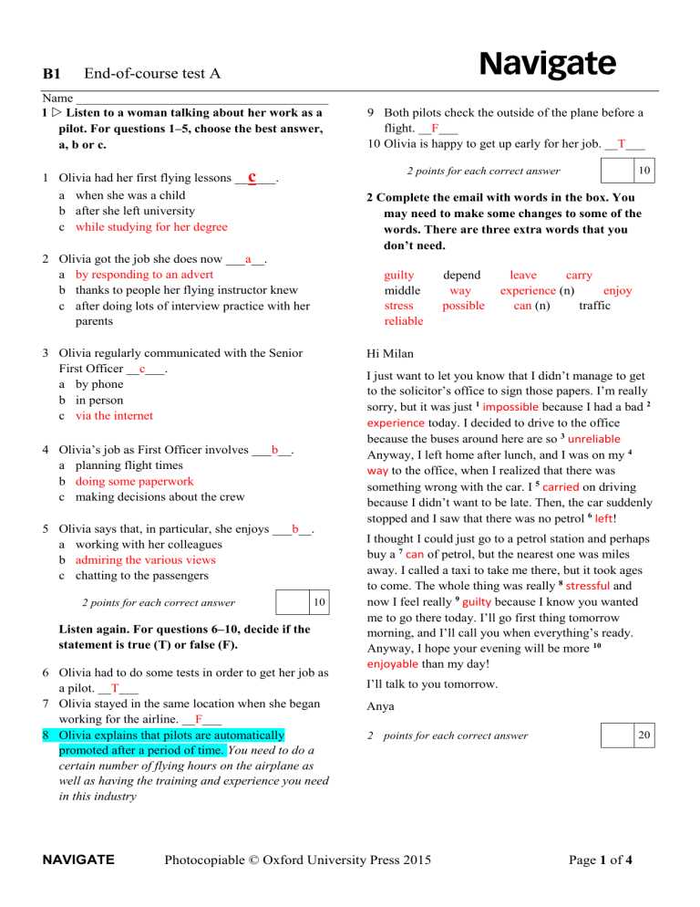 english practice test with answers