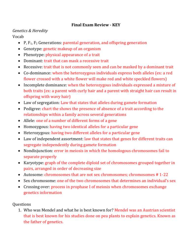 biology final exam answer key 2026
