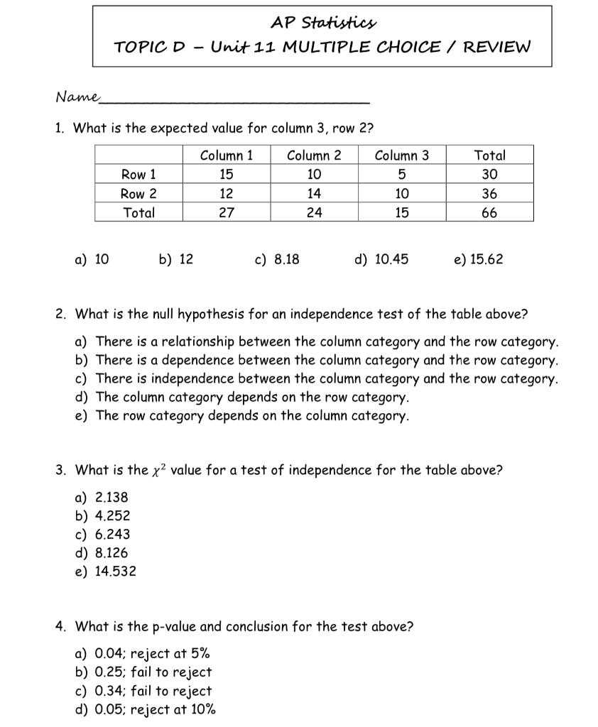 unit 11 test study guide probability and statistics answer key