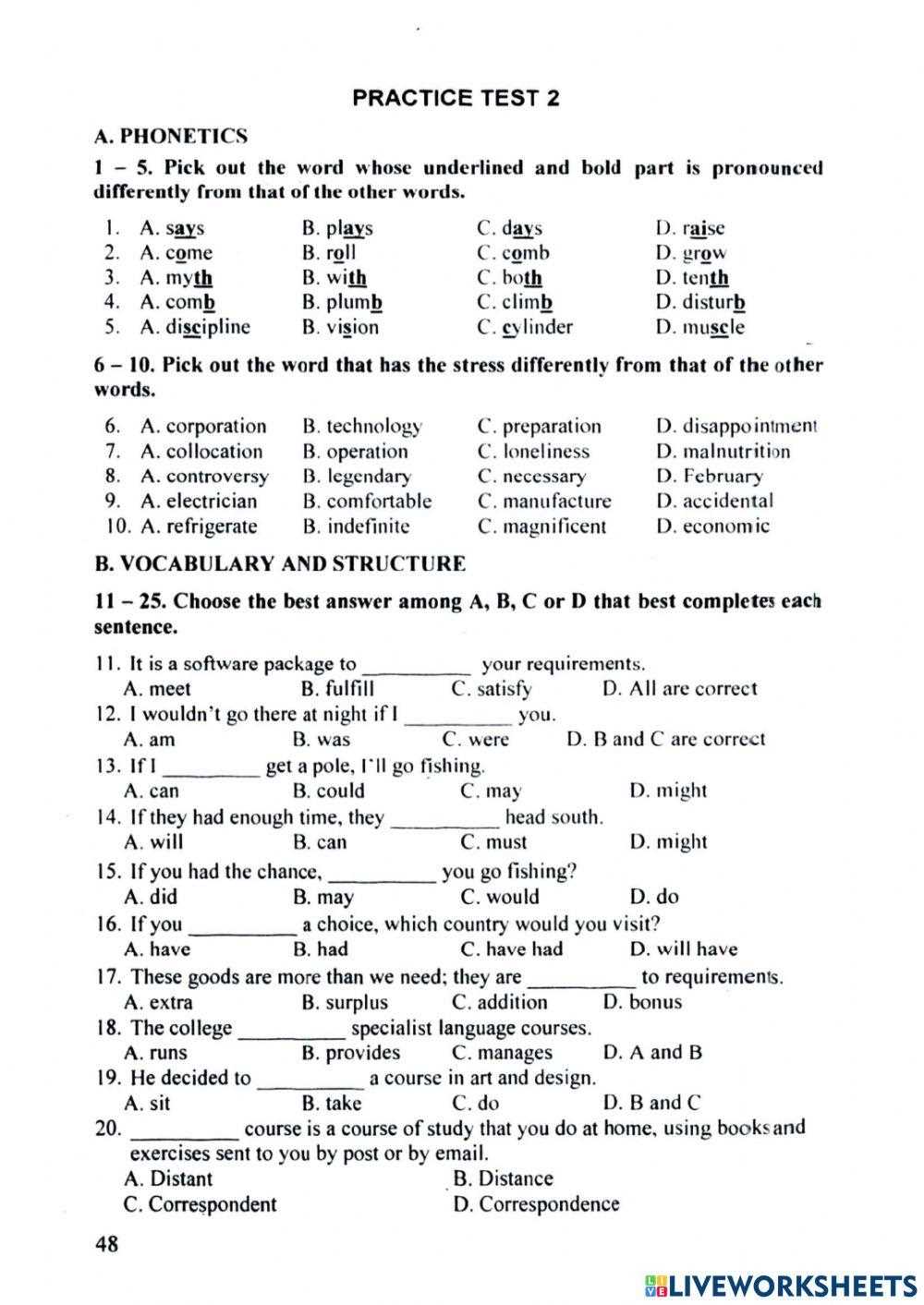 unit 5 vocabulary test answers