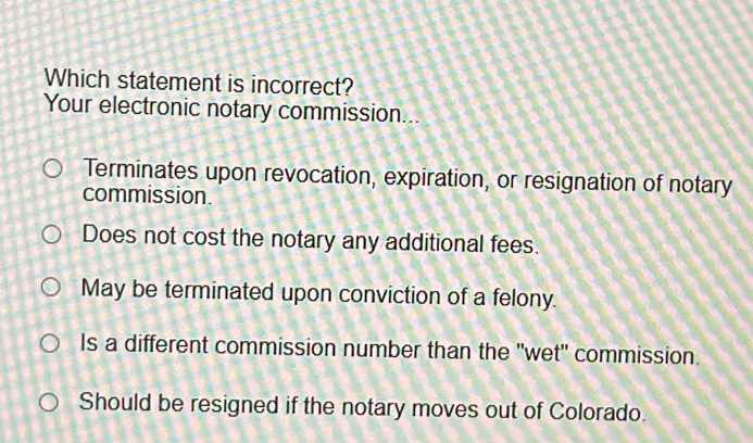 colorado state notary exam answers