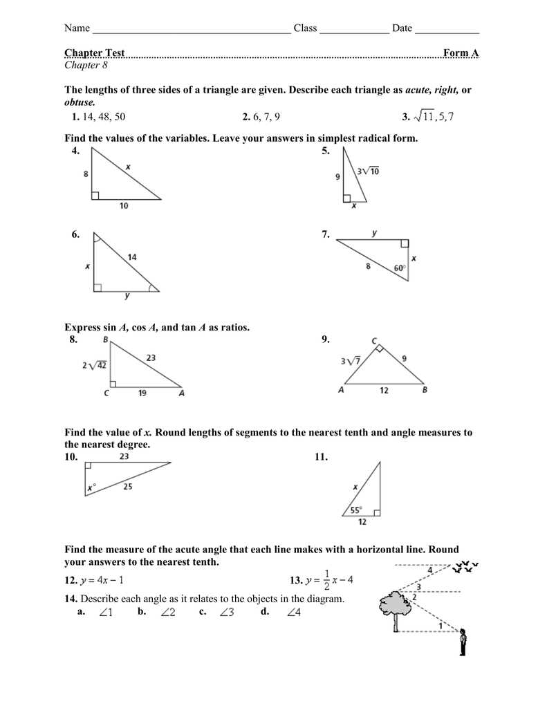 geometry chapter 3 test answers form a