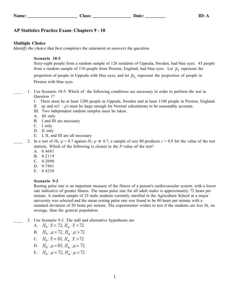 ap statistics test 8a answer key