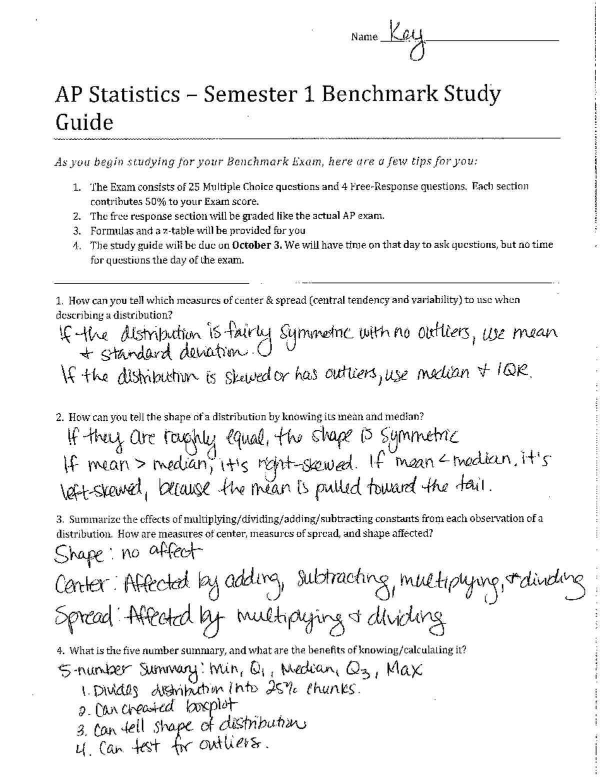 ap statistics chapter 5 probability test answer key