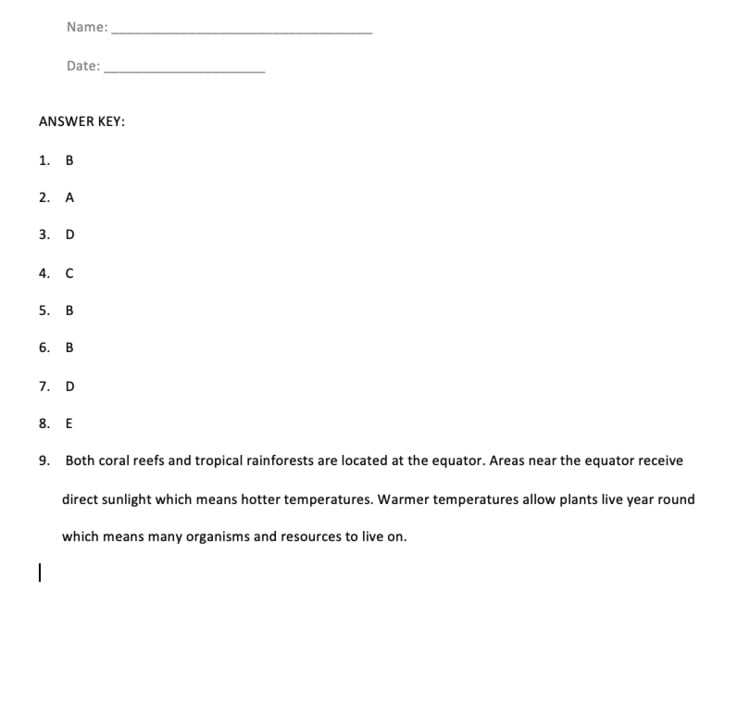 biodiversity test questions and answers