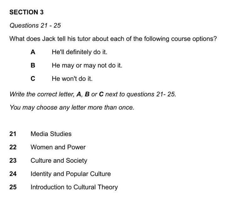 ielts academic listening test with audio and answers