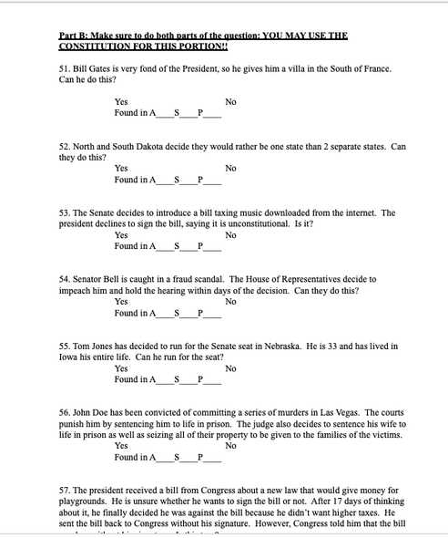 constitution test study guide answer key
