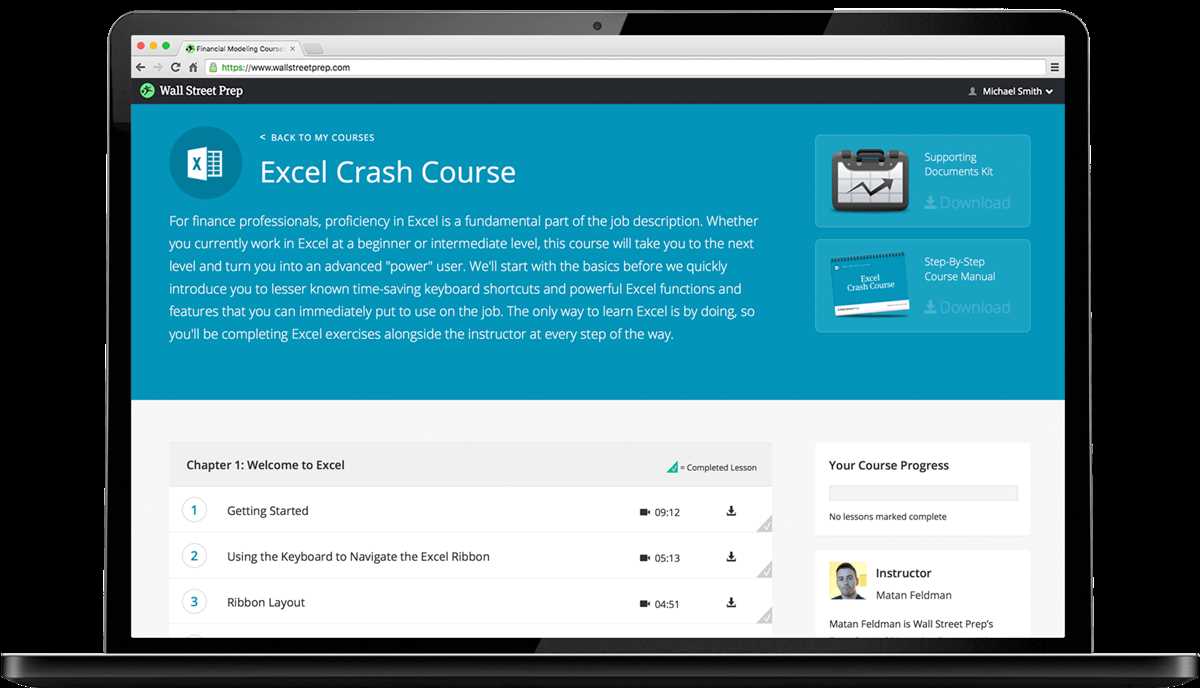wall street prep excel crash course exam answers