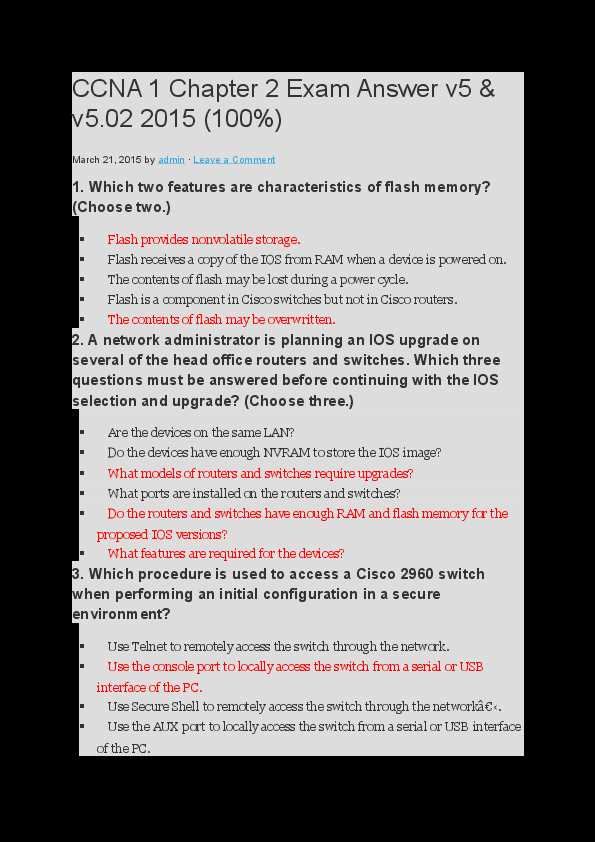 ccna 3 chapter 1 test answers