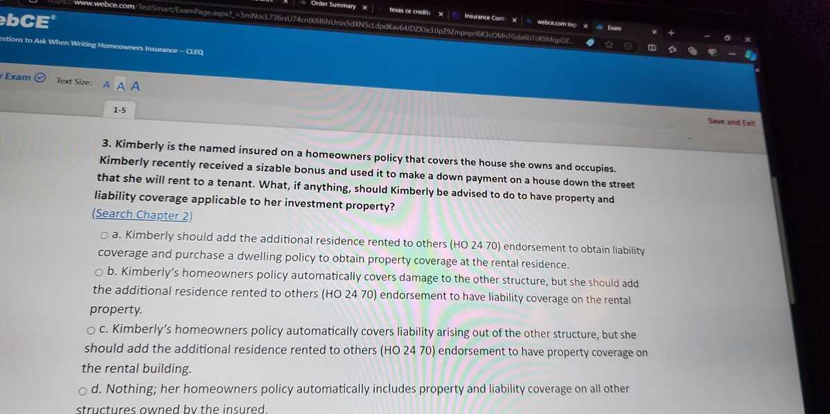 webce insurance test answers