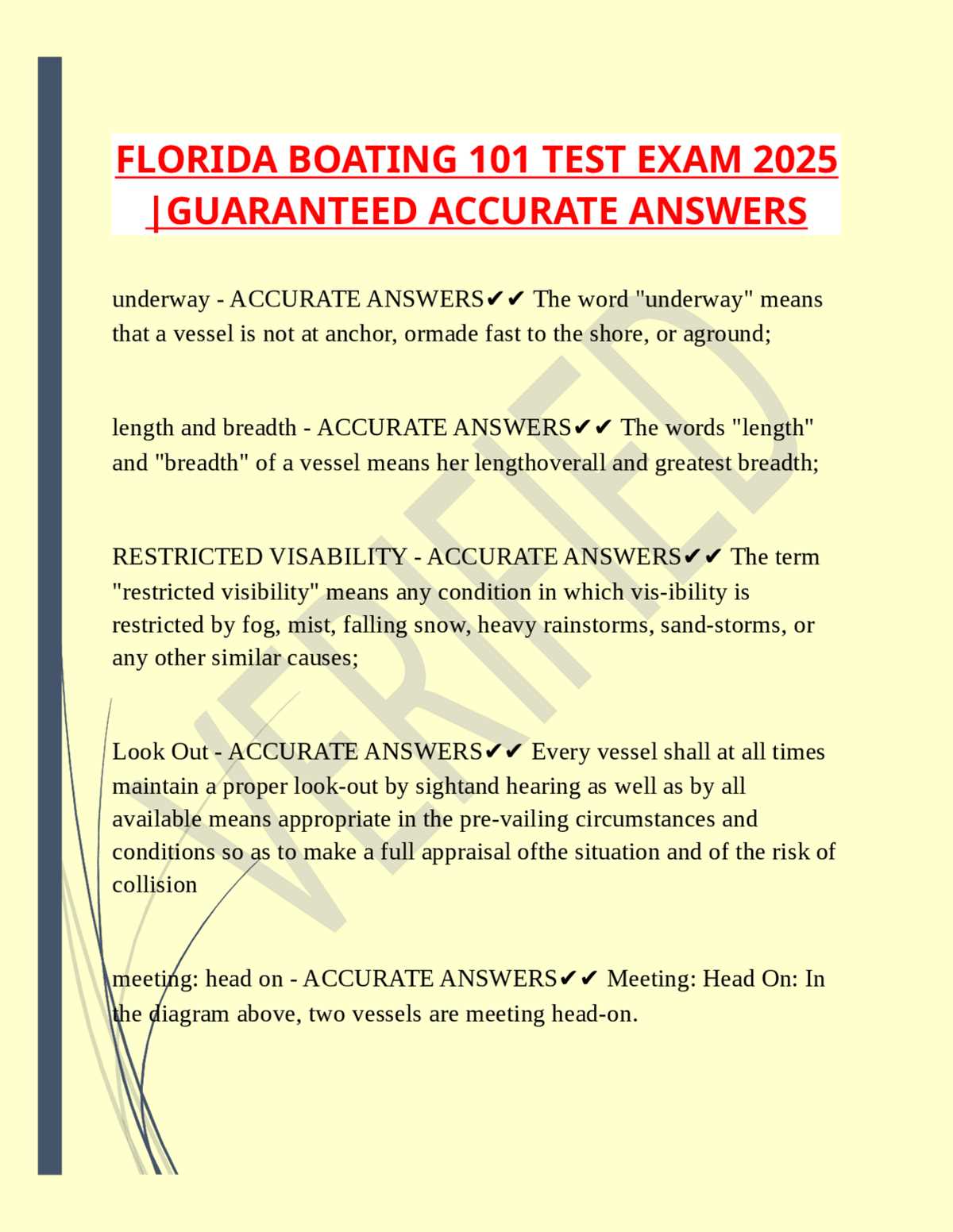 boat tests 101 answers