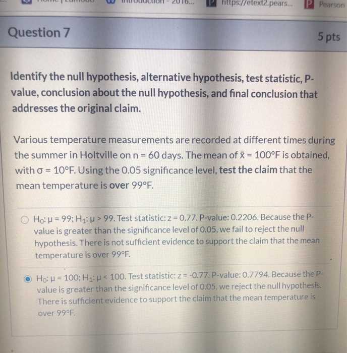pears test questions and answers
