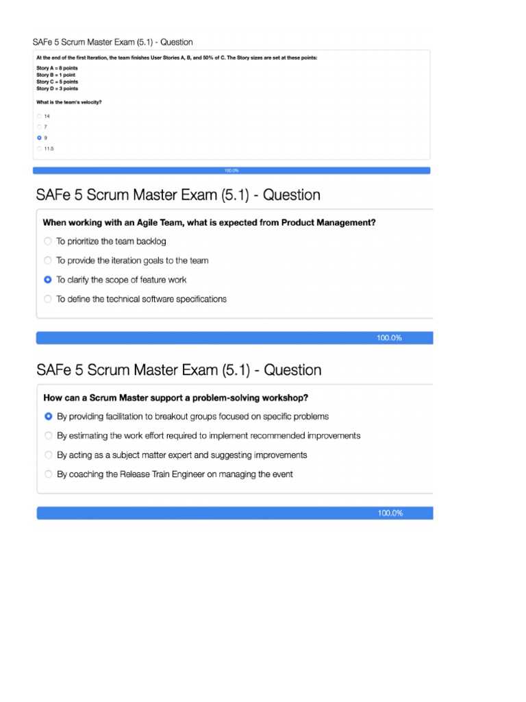 safe 5 advanced scrum master exam questions and answers