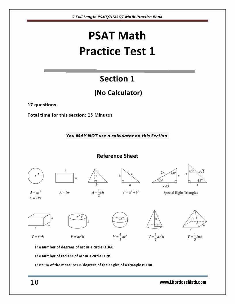 psat 10 practice test answer key