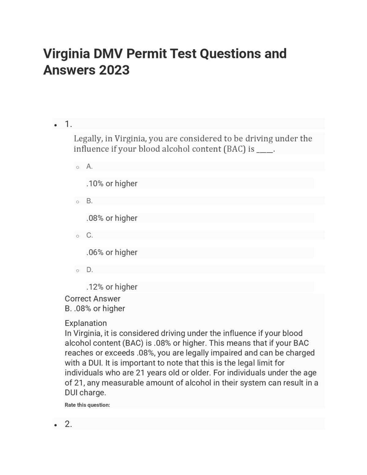 va permit test answers
