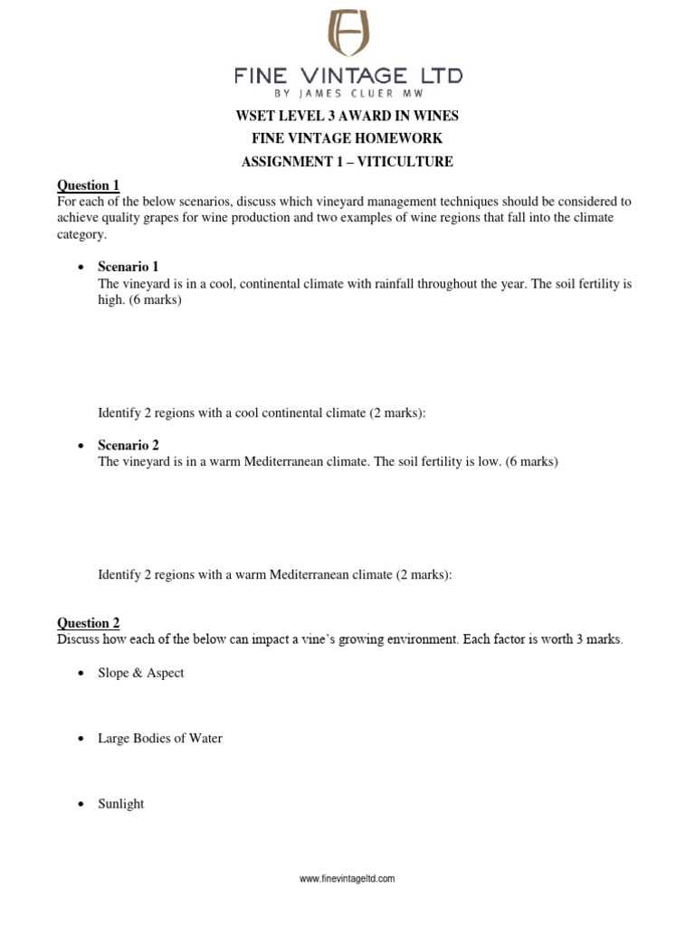 wset level 3 exam questions and answers