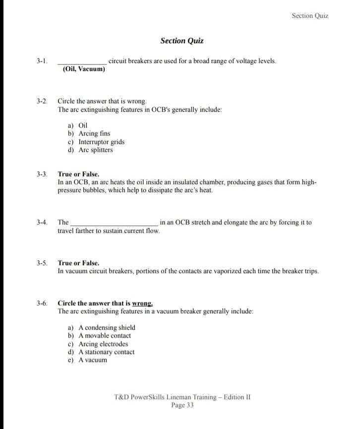 t&d power skills test answers