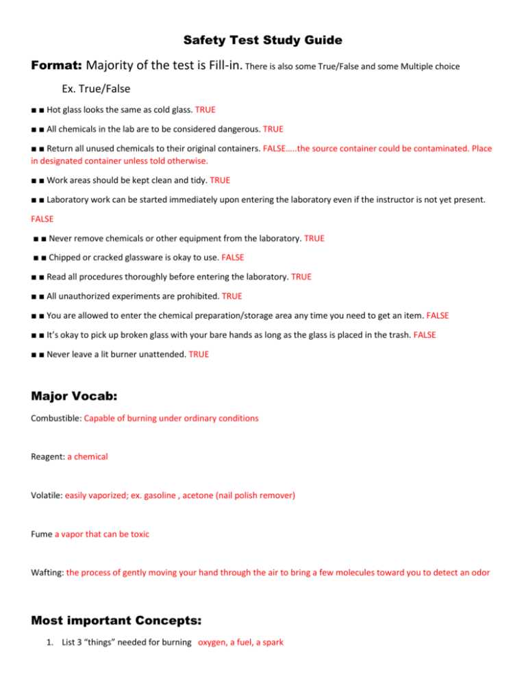 cosmetology safety test answers