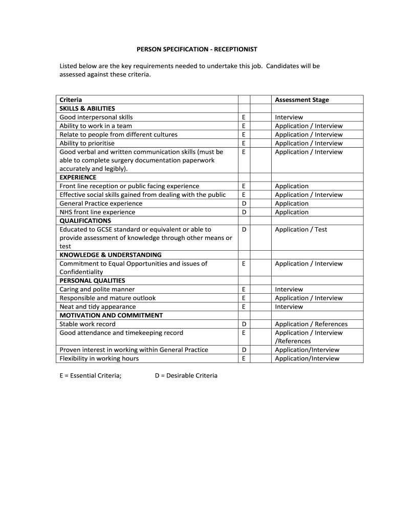 receptionist assessment test answers