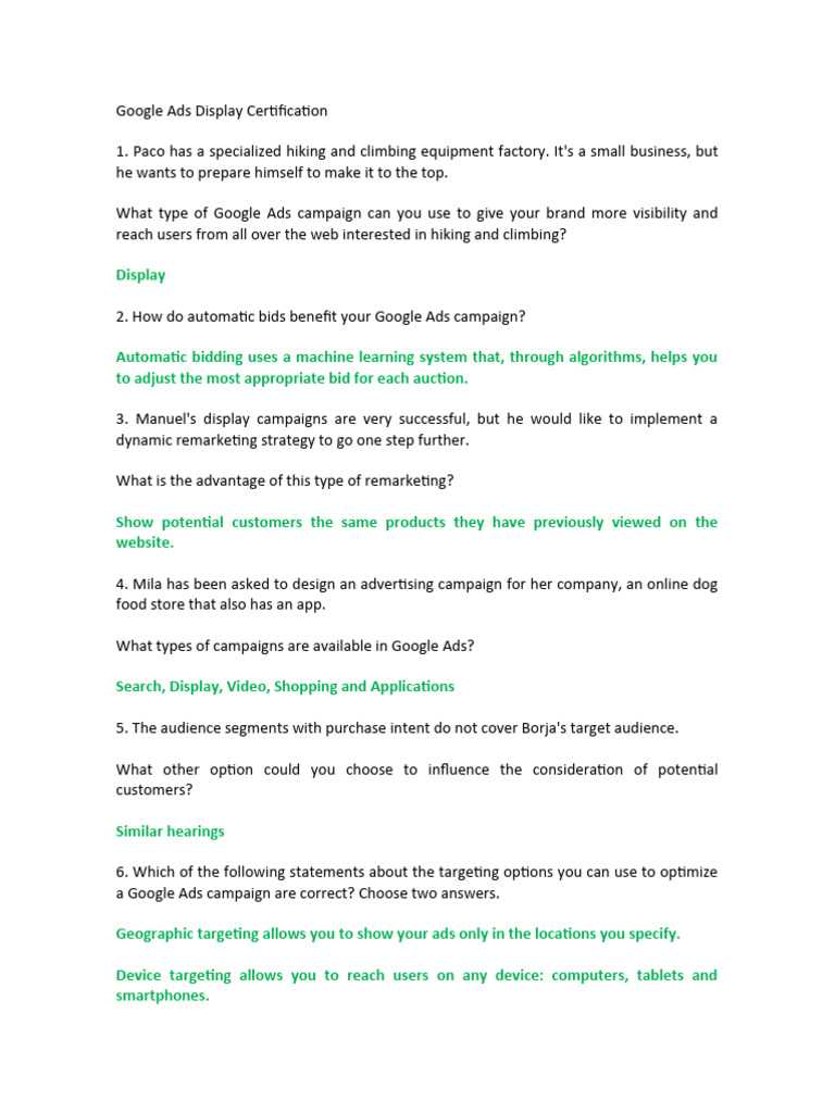 display & video 360 certification exam answers