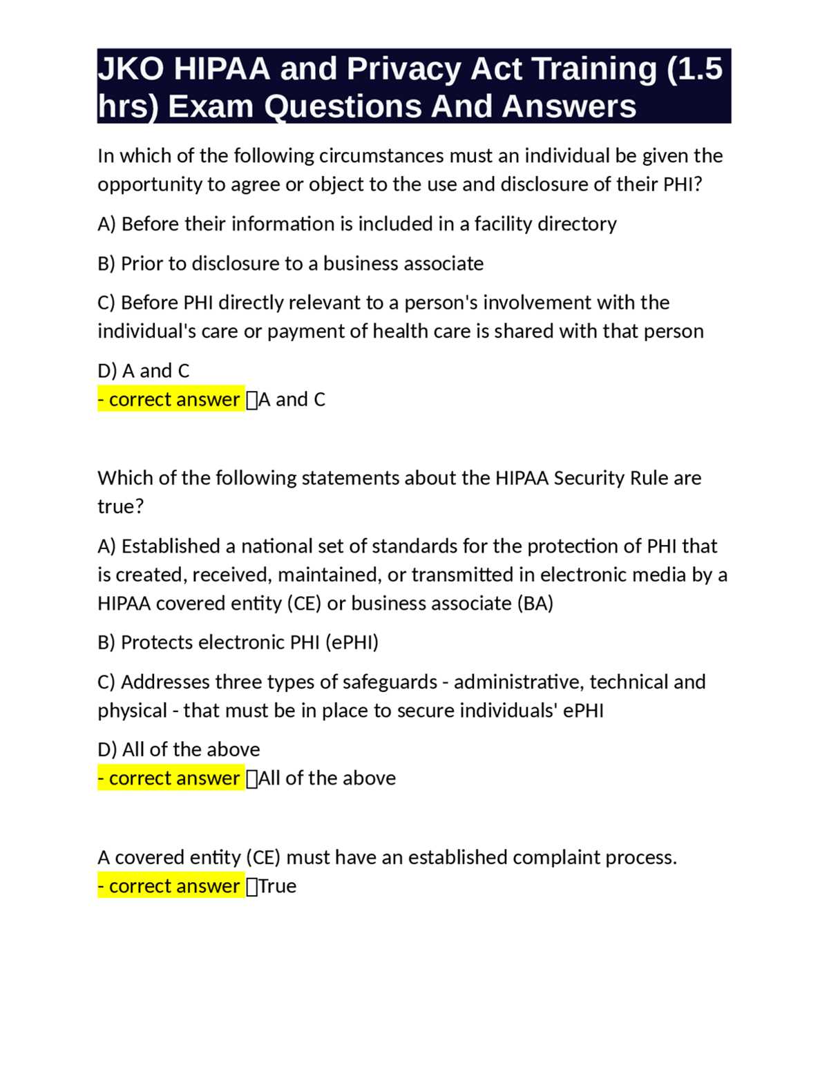 security and privacy test answers