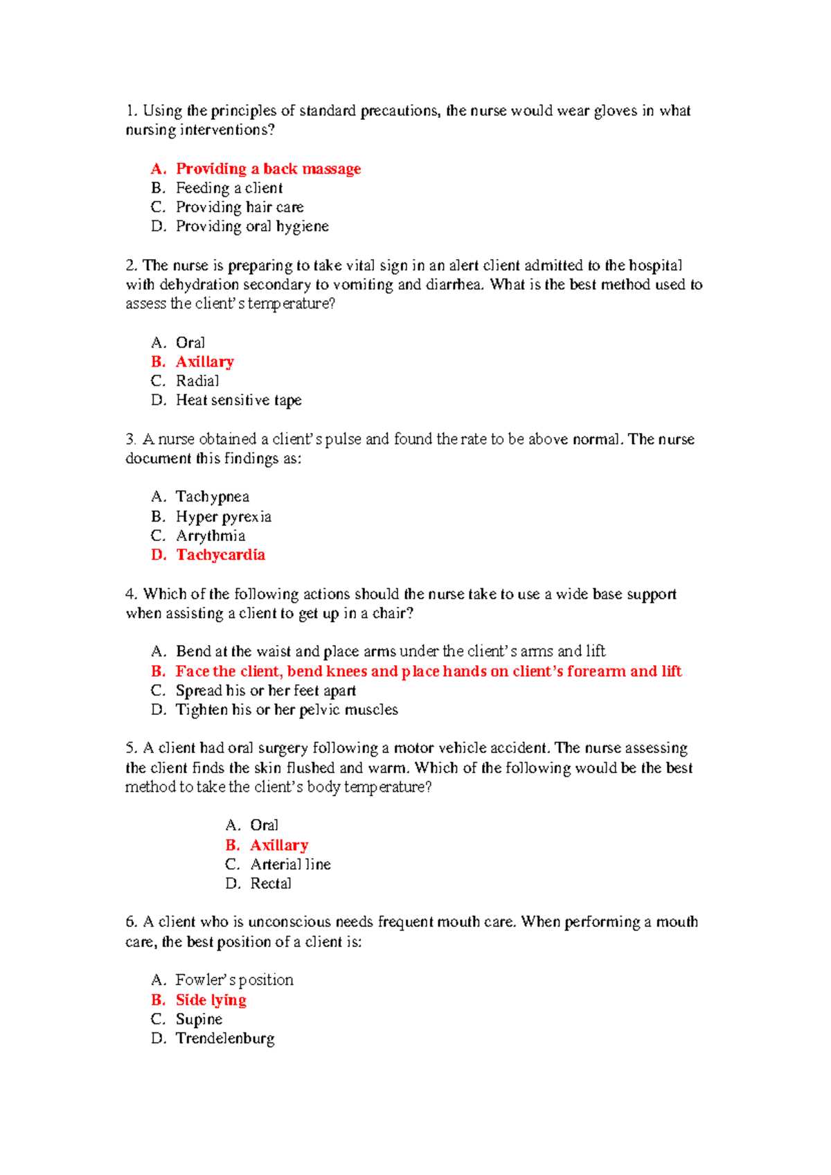 prometric test questions and answers
