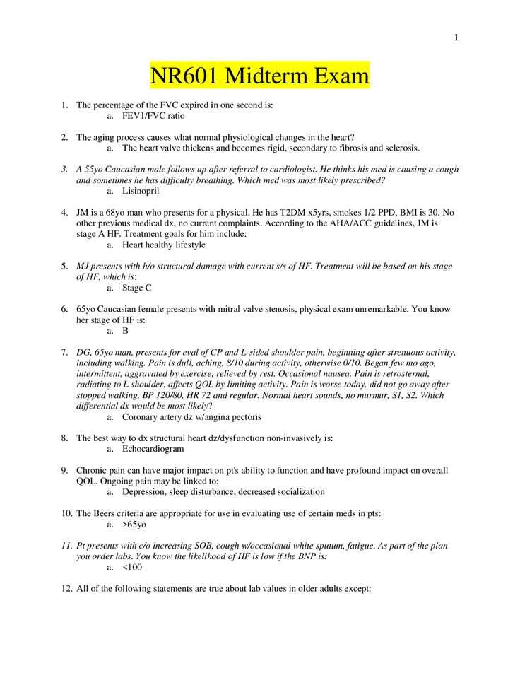 chamberlain nr 599 midterm exam answers