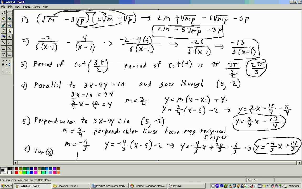 free practice college math placement test online with answers