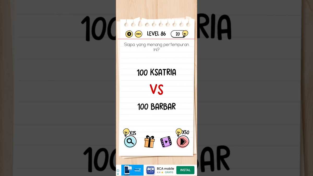 brain test level 86 answer key