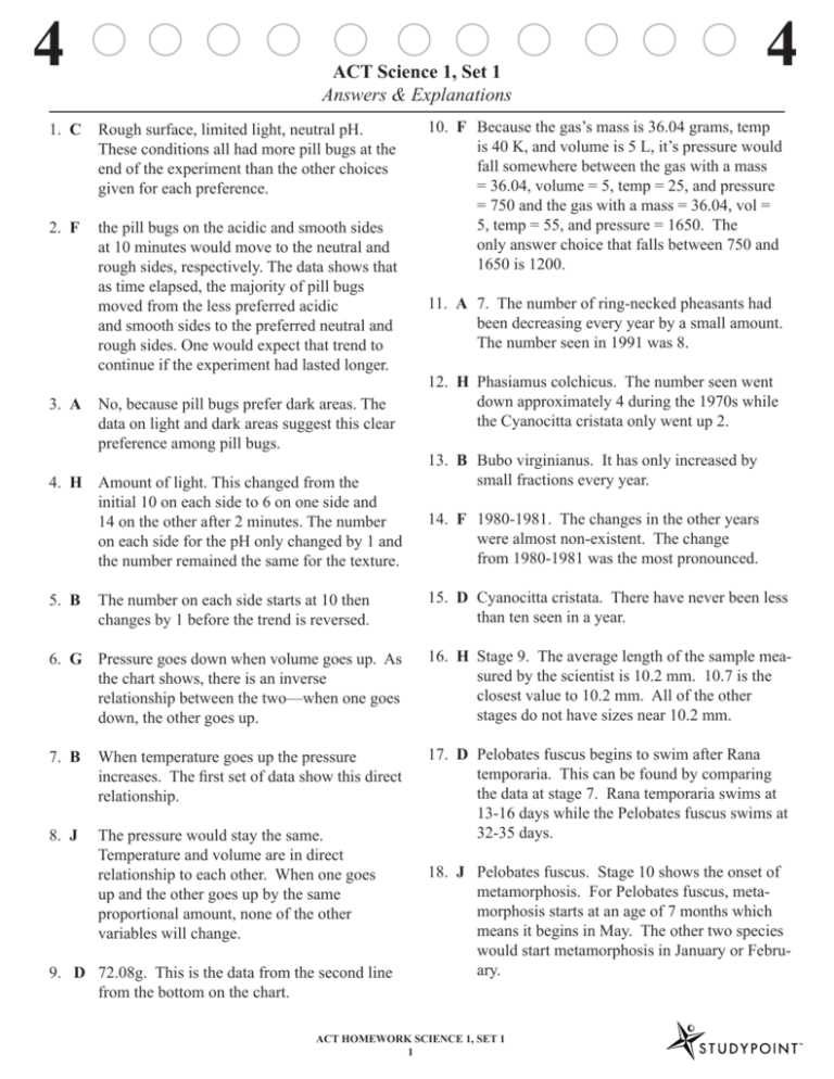 act science practice test 4 answers