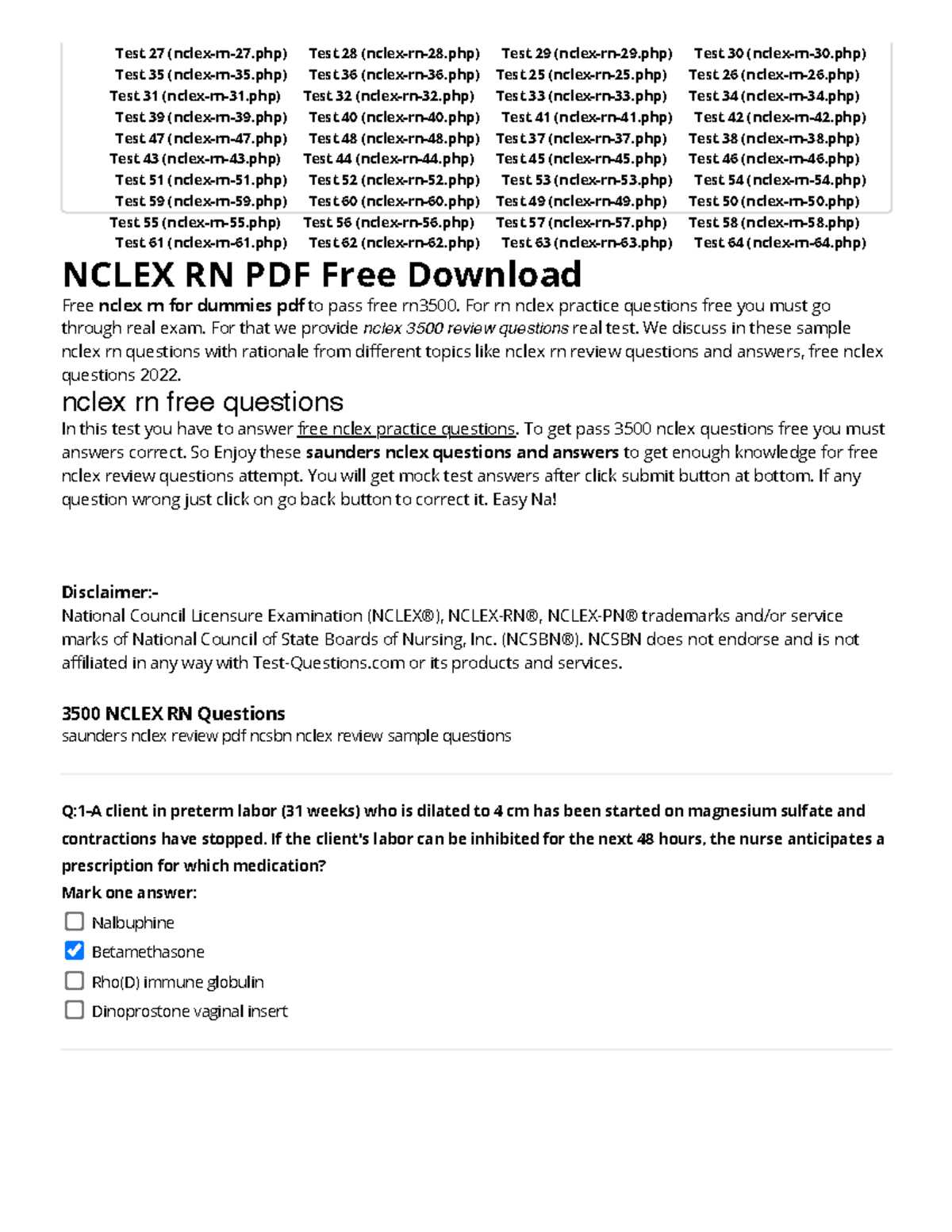 ncsbn practice exam answers