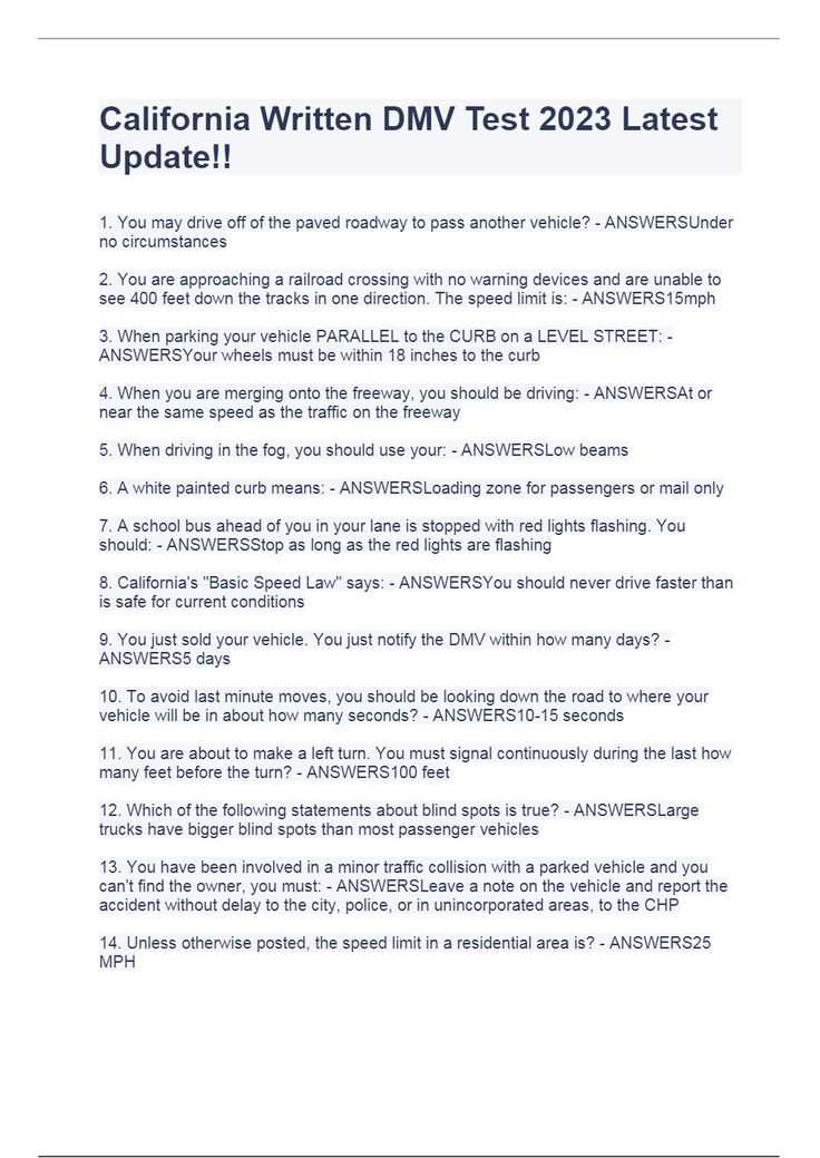gta v dmv test answers