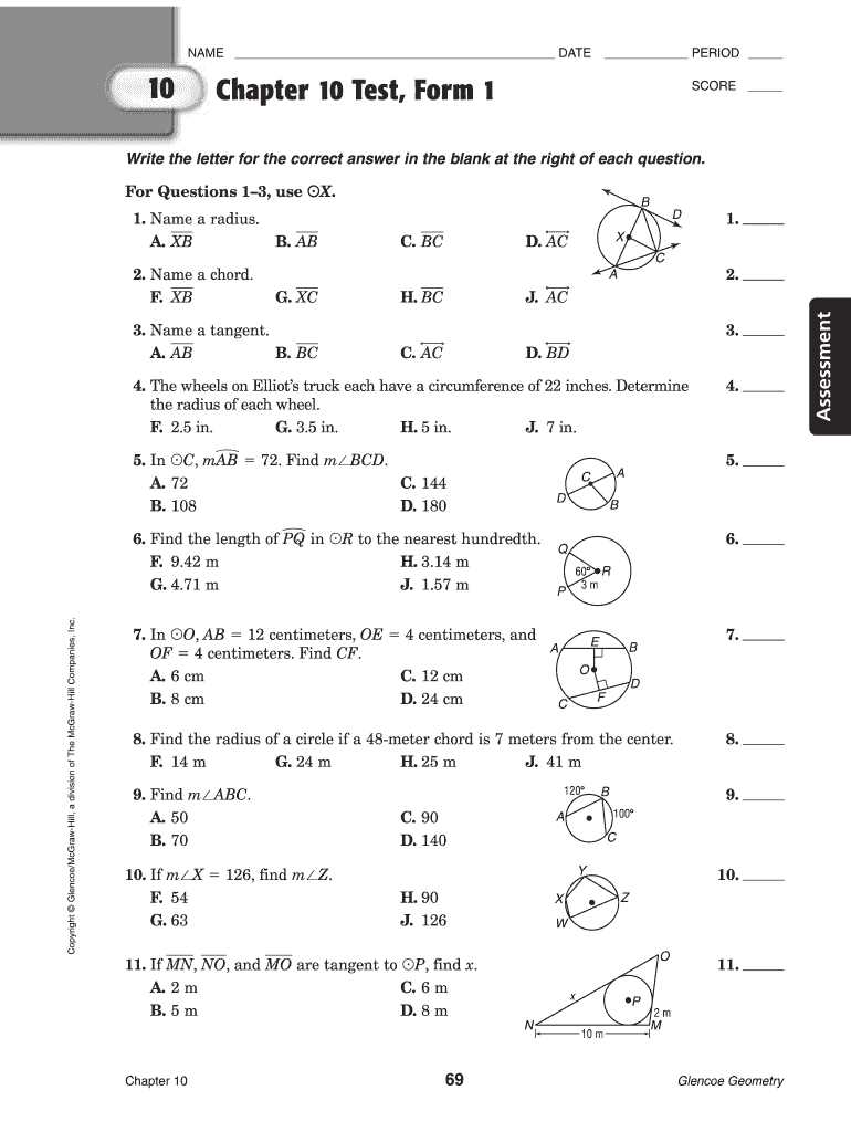 geometry test answers chapter 8