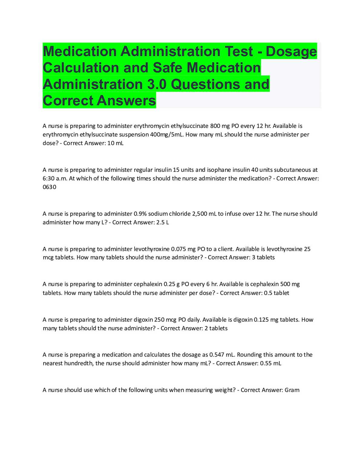 assistance with self administration of medication test answers
